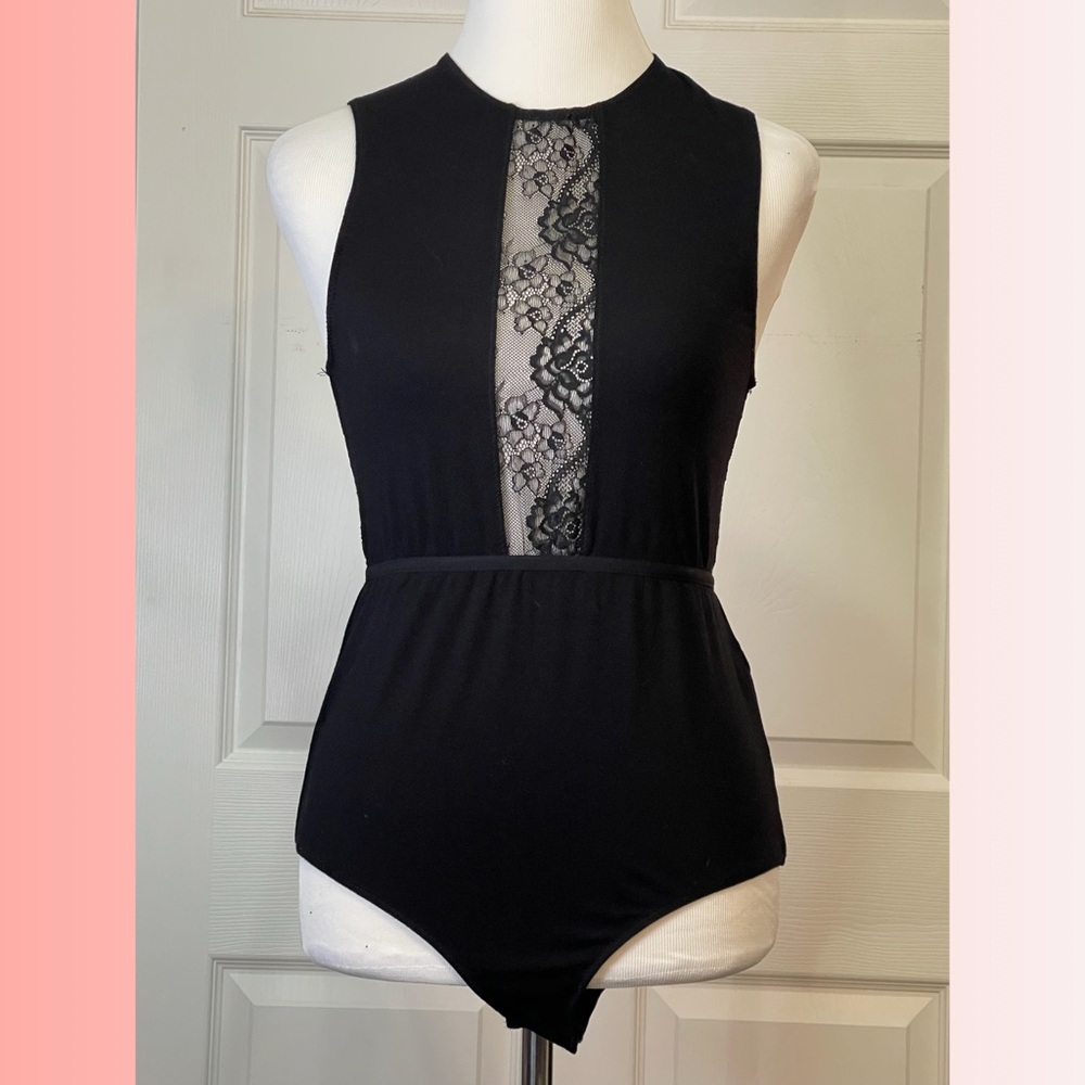 Elegant Black Lace Bodysuit